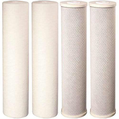 Big Blue Sediment and Carbon Block Replacement Water Filters 4pcs (5 Micron) 4.5x22 x 20x22 Cartridges