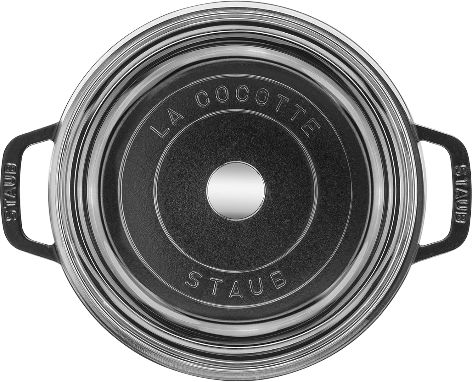 STAUB Cast Iron Dutch Oven 4-qt Round Cocotte with Glass Lid, Made in France, Serves 3-4, Black