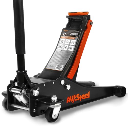 Low Profile Floor Jack 3 Ton (6600 lbs), Heavy Duty Hydraulic Jack for Car, Heavy-Duty Floor Jack with Dual Pistons Quick Lift Pump, Car Floor Jack with Lifting Range 3-1/8'' to 19-7/8''