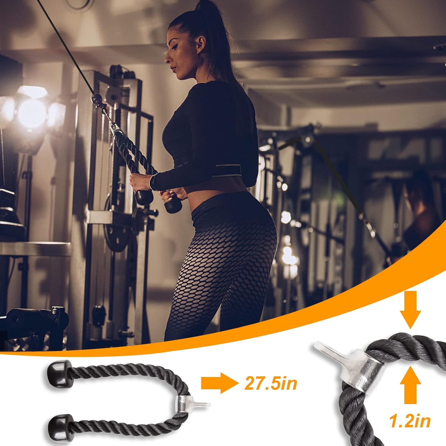 Weight Cable Pulley System Gym Upgraded Cable Pulley Attachments for Gym LAT Pull Down, Biceps Curl, Arm Workouts, Triceps Exercise Home Gym Equipment, Weight Pulley System Home Gym Add On Equipment Pack of 2