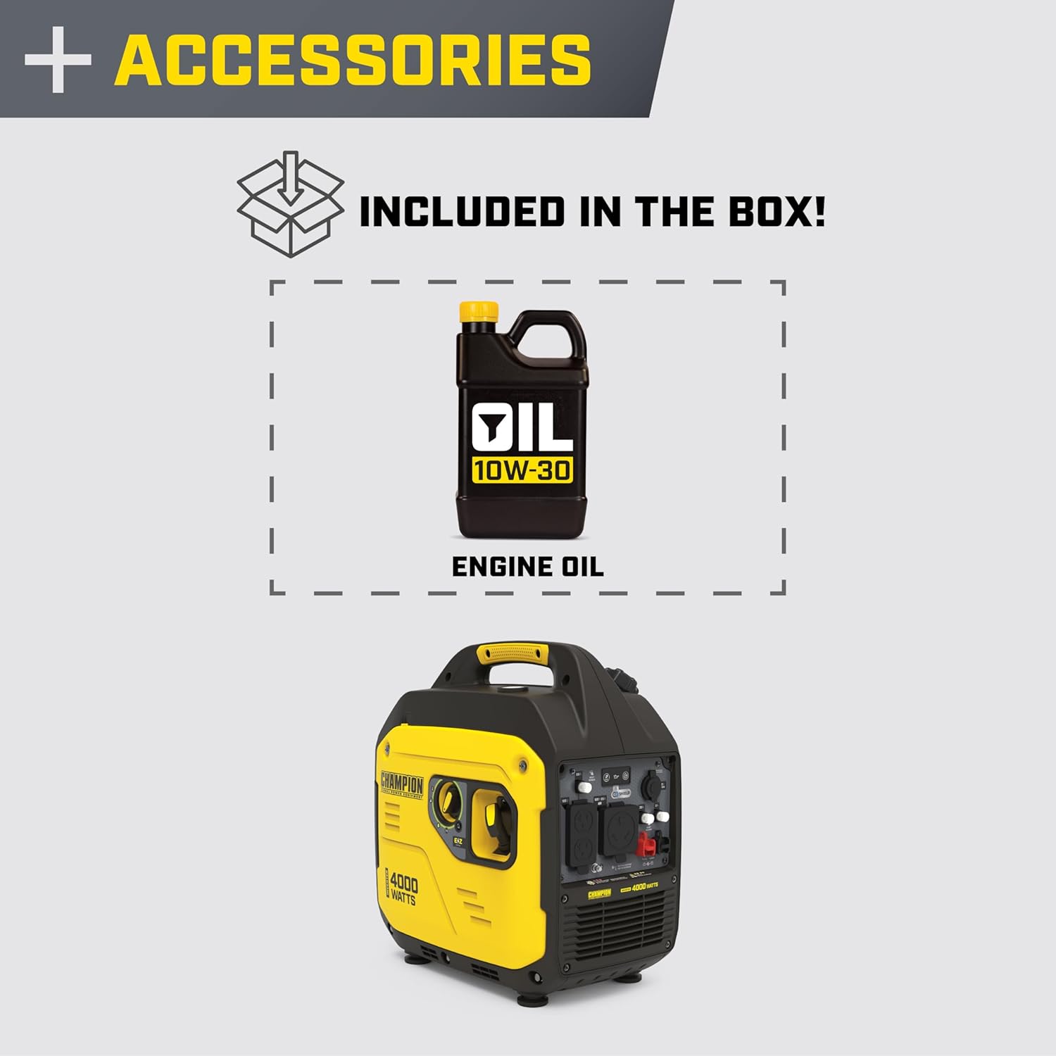 Champion Power Equipment 4000-Watt RV Ready Portable Inverter Generator with Quiet Technology and CO Shield