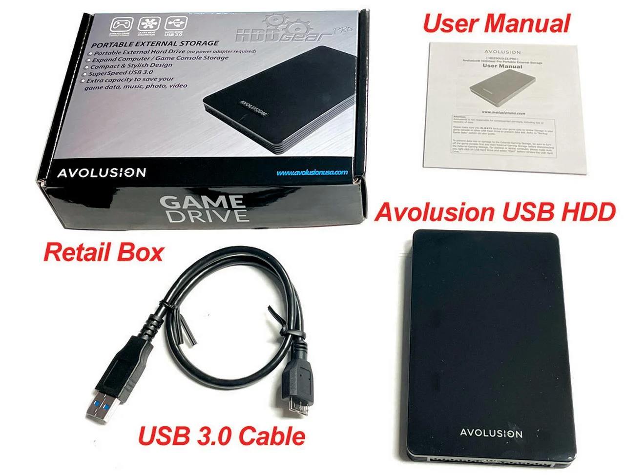 Avolusion HD250U3-Z1-PRO 2TB USB 3.0 Portable External Gaming PS4 Hard Drive - Black (PS4 Pre-Formatted) - 2 Year Warranty