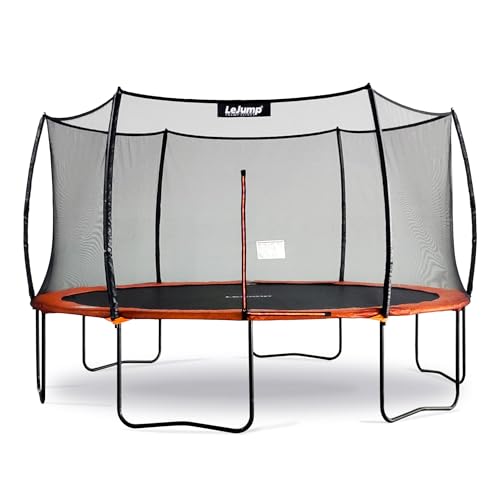 LeJump Outdoor Springless Trampolines 14FT 12FT 10FT Non-Spring ASTM Approved Recreational Big Trampoline with Enclosure Net Best Choice Outdoor Trampoline for Adults and Kids