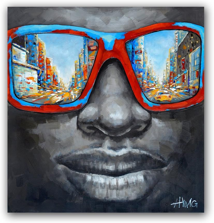 Modern Black Art African American Canvas Wall Art Pop Star Canvas Painting (24 x 24 inch, A Framed)