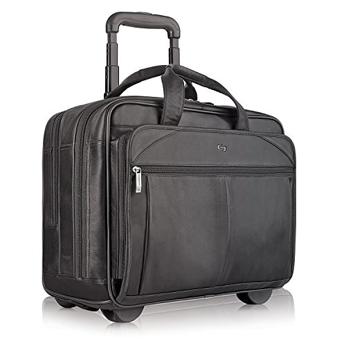 Solo Walker Leather Rolling Laptop Bag, Tan