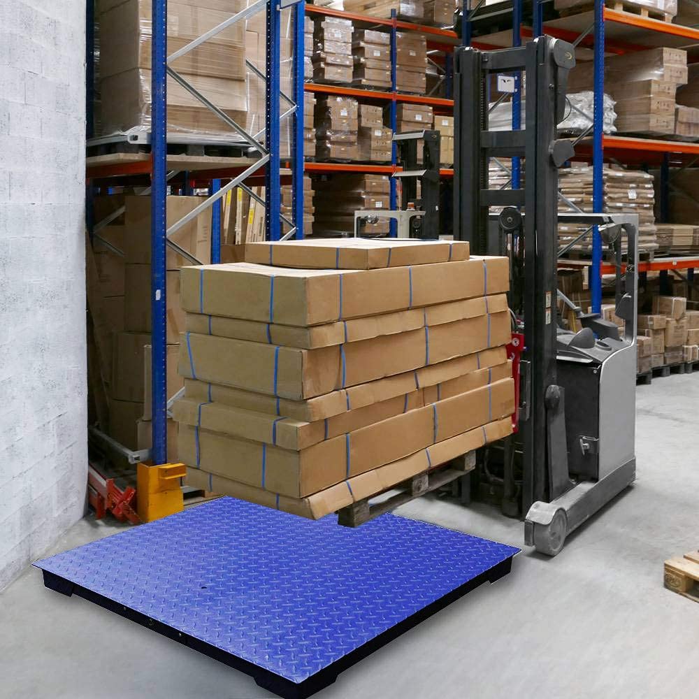 PEC TOOLS Industrial Floor Scale/Pallet Scale with New Indicator for Heavy Duty Weighing or Shipping Use, Capacity/Accuracy 5000 x 0.5lb (48x48)