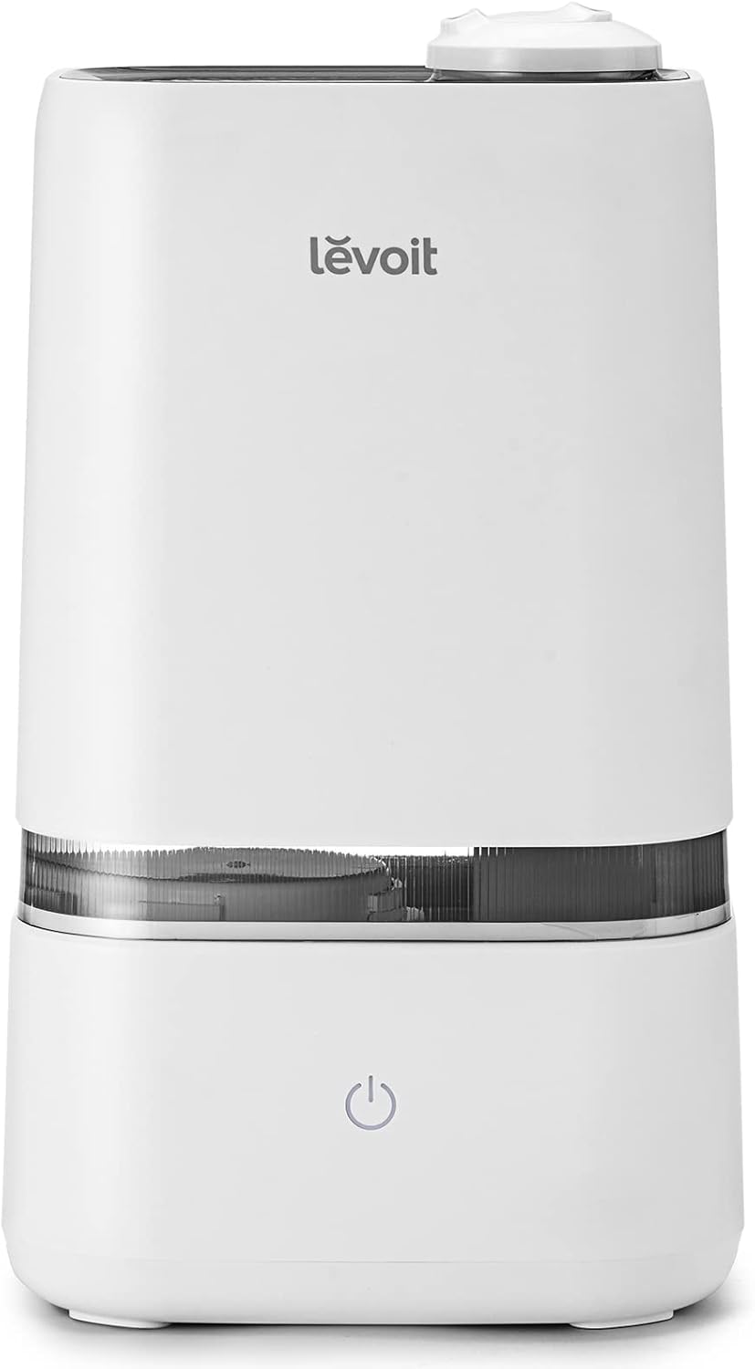 LEVOIT Humidifiers, Gray & Humidifiers for Bedroom, 4L Ultrasonic Cool Mist Air Vaporizer for for Large Room Babies, Essential Oil Tray, Quiet Operation, Auto Shut-Off, Lasts up to 40 Hours, Gray