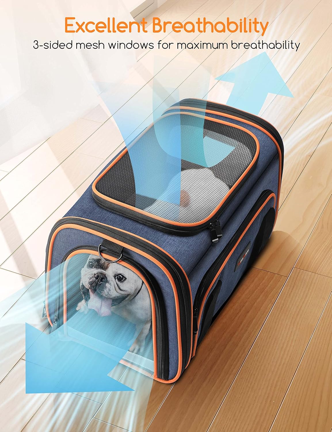 Cat Carrier, Meowant Airline Approved Pet Carrier, 3 Sides Expandable Soft Cat Carrier with Fleece Pad for Cats, Dogs, Puppy and Small Animals