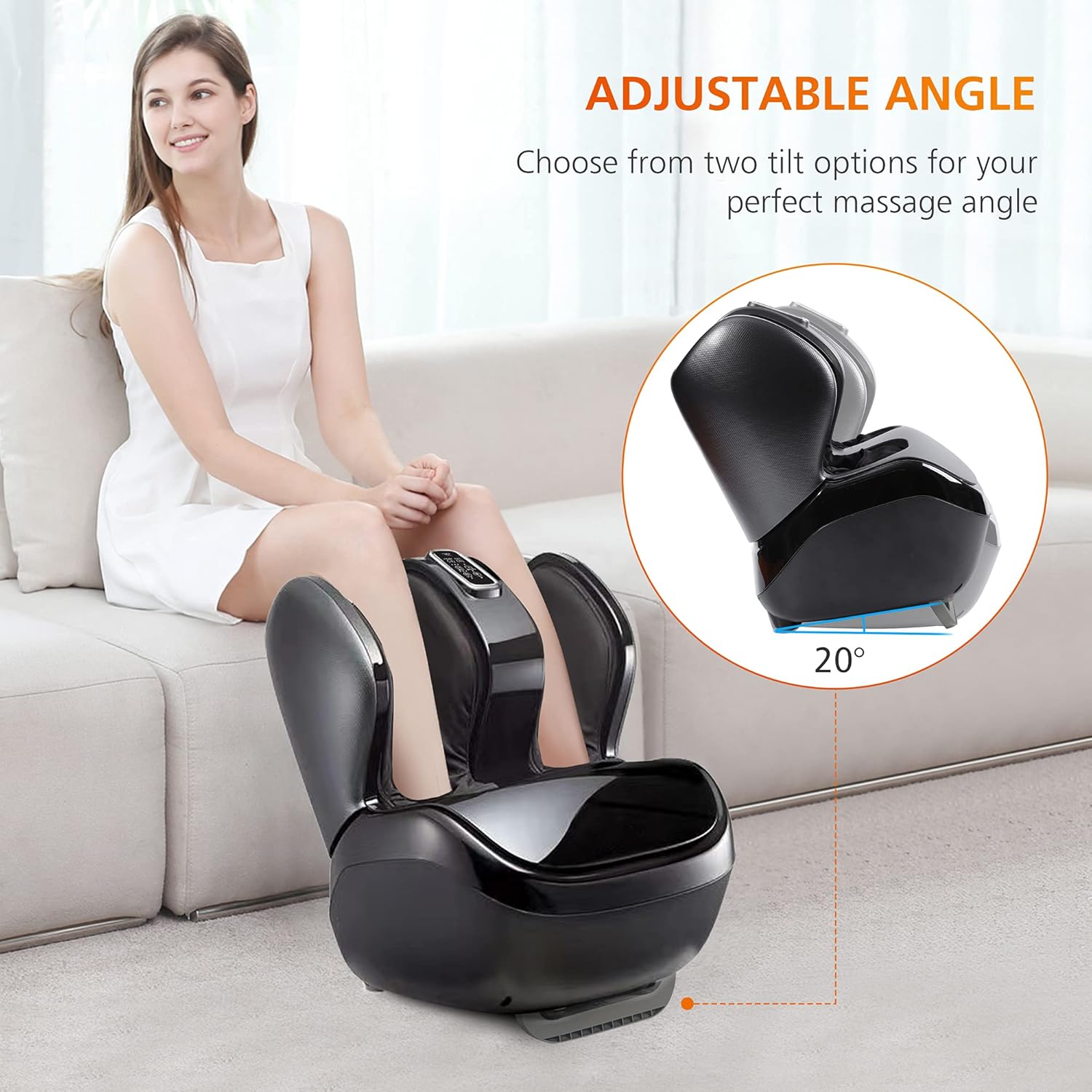 Snailax Shiatsu Foot Massager with Heat, Foot Calf Massage Machine for Plantar Fasciitis, Circulation and Pain, Relaxation, Kneading, Compression, Vibration, Rolling(No Remote)