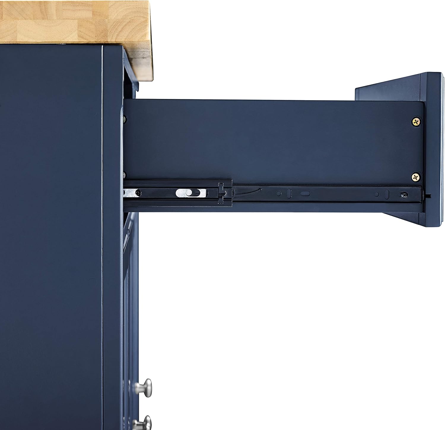 Crosley Furniture Madison Kitchen Island with Butcher Block Top, Navy