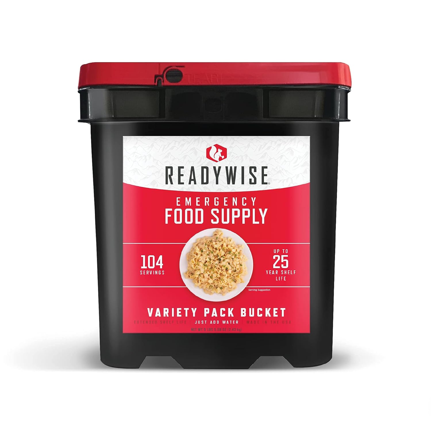 ReadyWise Emergency Food Supply, Freeze-Dried Survival-Food Disaster Kit for Hurricane Preparedness, Camping Food, Prepper Supplies, Emergency Supplies Variety Pack, 25-Year Shelf Life, Breakfast, Lunch, Dinner, Drinks and Snacks, 104 Servings