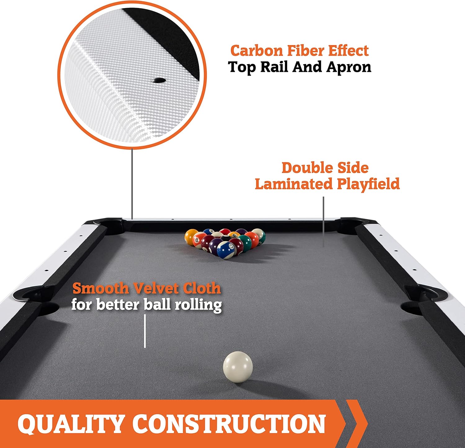 Billiard Tables Multiple Styles, Pool Tables with Preassembled Playfields and Complete Billiard Accessory Set, Perfect for Family Game Room