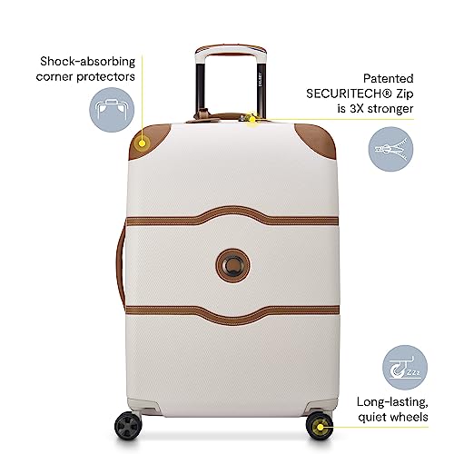 DELSEY PARIS Chatelet Air 2.0 Hardside Luggage with Spinner Wheels, Angora, Checked-Large 28 Inch