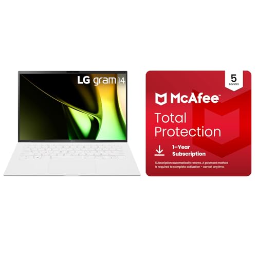 LG gram 14-Inch Lightweight Laptop Intel Evo Edition - Intel Core Ultra 5 Processor Windows 11 Home 8GB RAM 512GB SSD - White