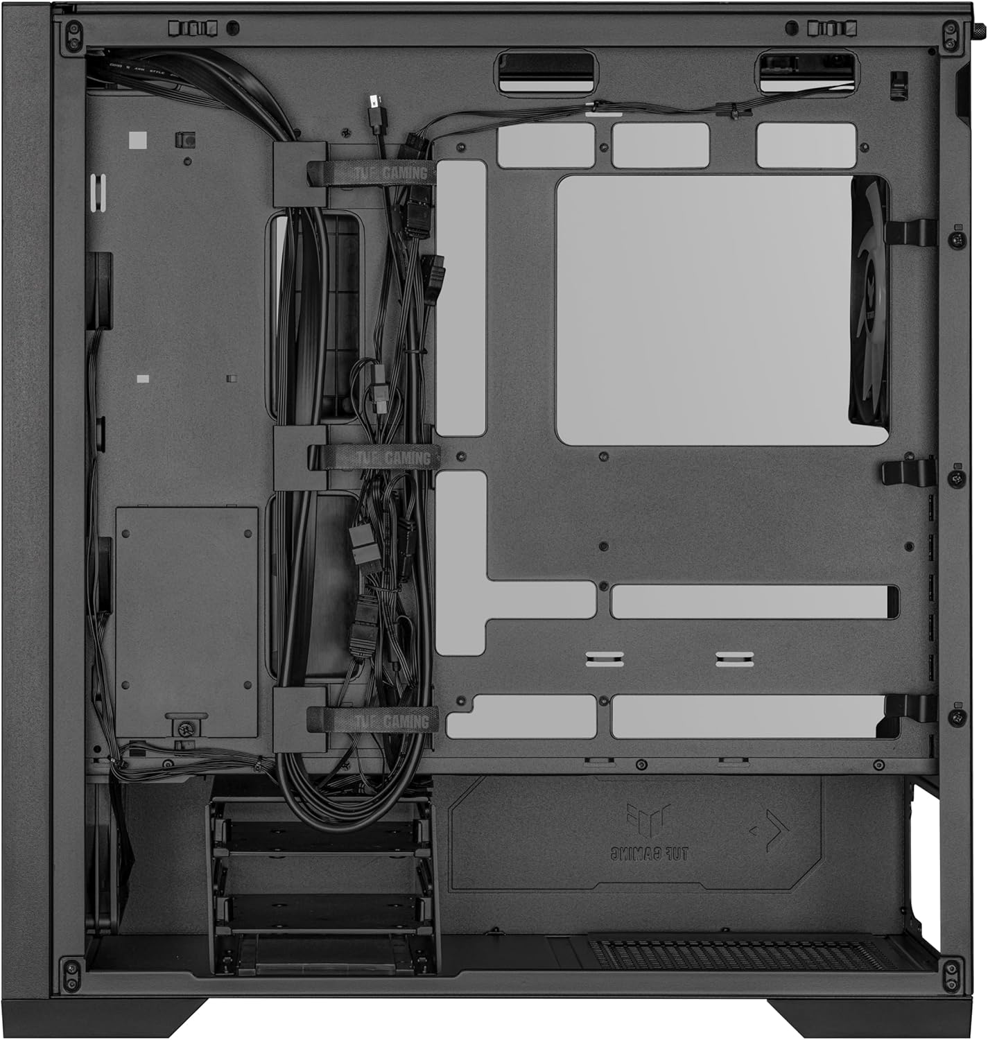 ASUS TUF Gaming GT302 ARGB ATX Mid-Tower PC Case – Four 140 x 28 mm ARGB Fans for High Airflow, Interchangeable Tempered Glass or Mesh Side Panels, Supports BTF Hidden-Connector Motherboards | Black