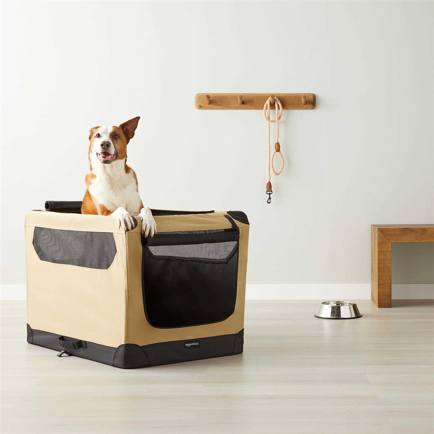Amazon Basics 2-door Soft-sided Folding Travel Crate Dog Kennel - Pet Supplies online store