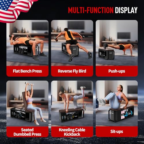 HARISON Adjustable Weight Bench with Leg Extension and Preacher Pad, Flat Incline Decline Exercise Bench for Home Workout Weight Training (Updated)
