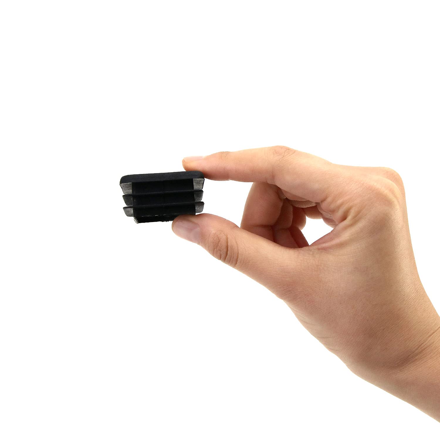 QWORK 10 PCS 1 X 2 Rectangle Black Plastic Plug End Cap for Pipe Tubing, Chair Leg
