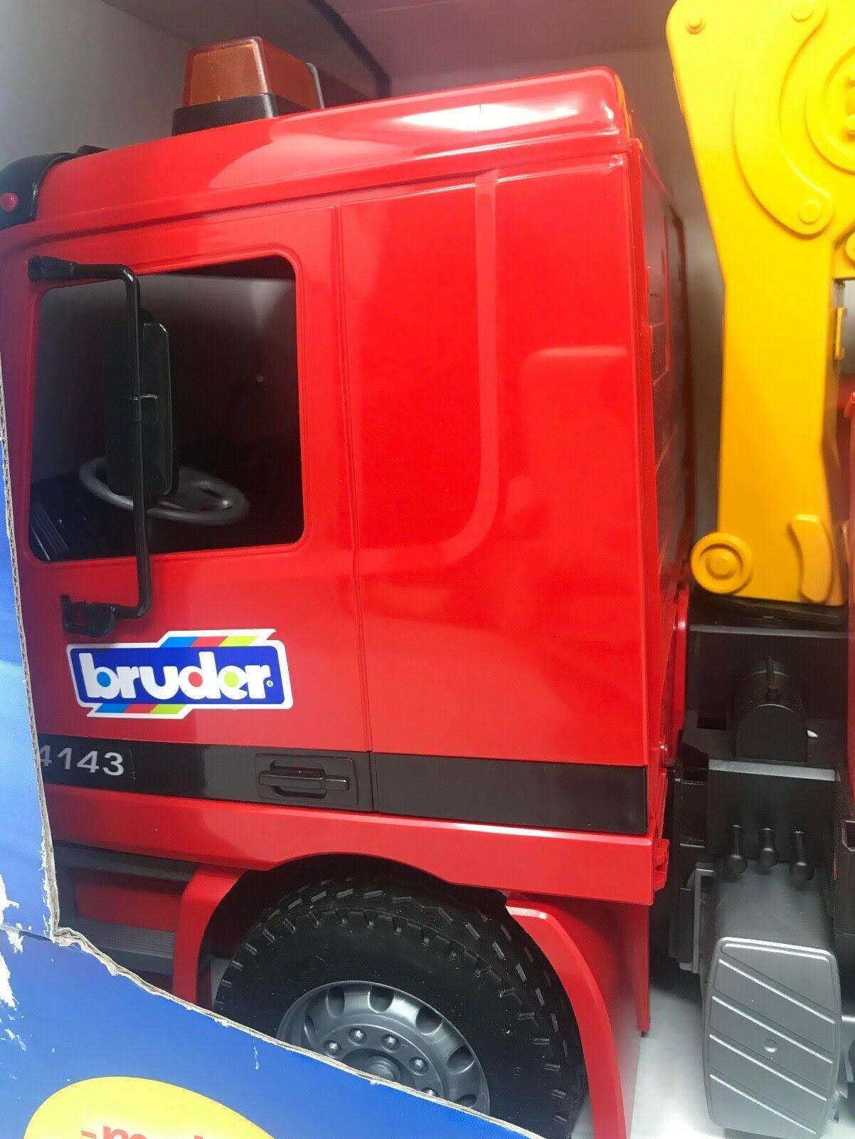 Bruder Action Vehicle Tow Truck Carrying Jeep with Crane and Accessories