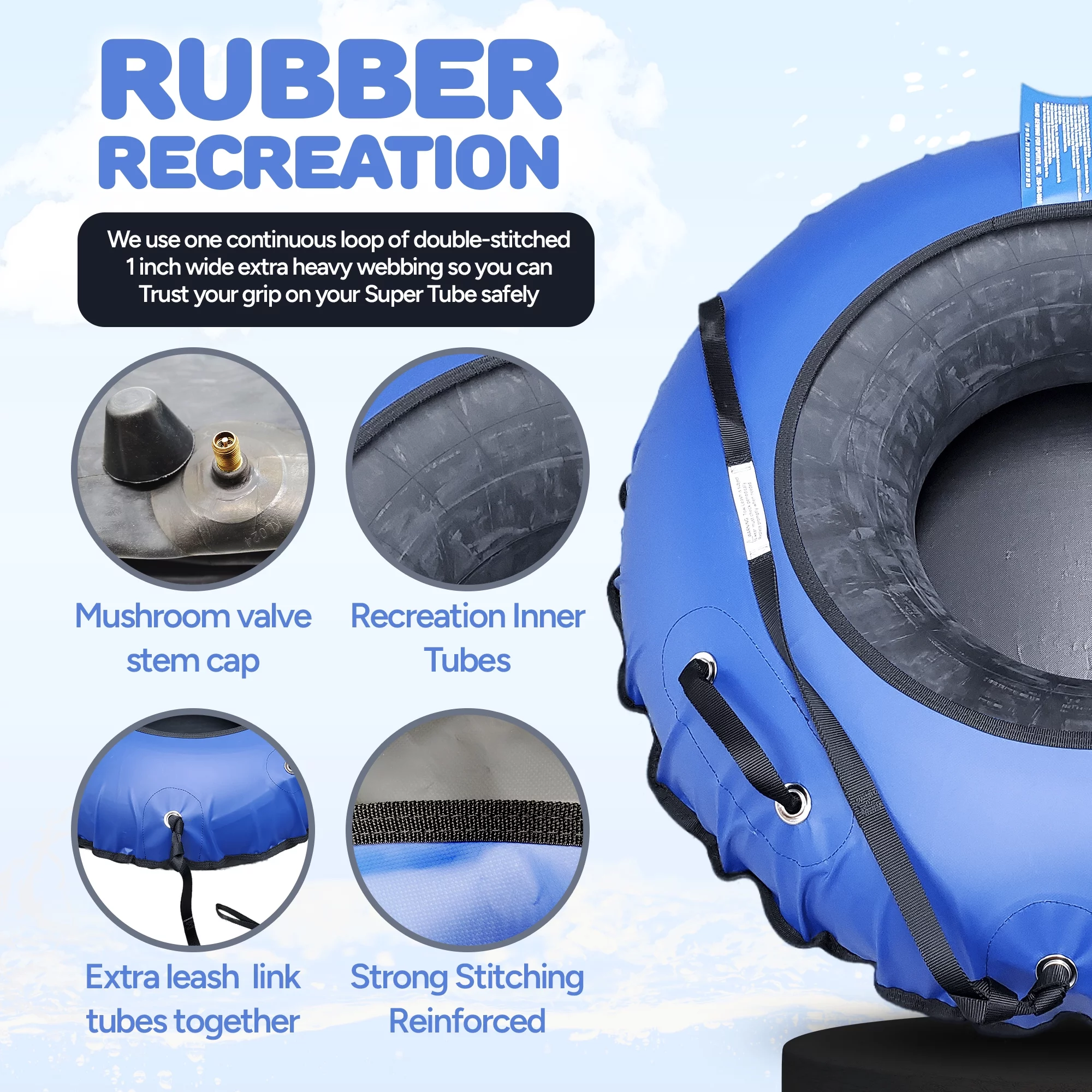 SUPER TUBE | River Tubes for Floating Heavy Duty for Adults and Kids | River Raft Float Inner Tube | Made in USA | Inflatable Water Tubes for Floating
