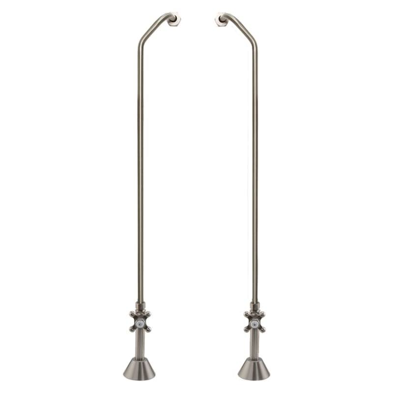 Signature Hardware 900515 Freestanding Offset Tub Supply Lines - Nickel, Silver