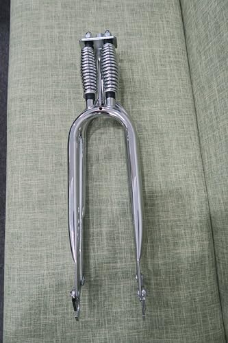 JZSPORTS 26" Springer Fork 1" Threaded,Cruiser Chopper Bike Dual Spring Classical Fork