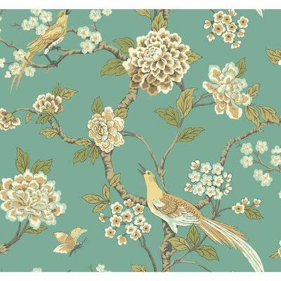 York Wallcoverings Ashford Toiles Fanciful 27& x 27x22 Floral Roll Wallpaper