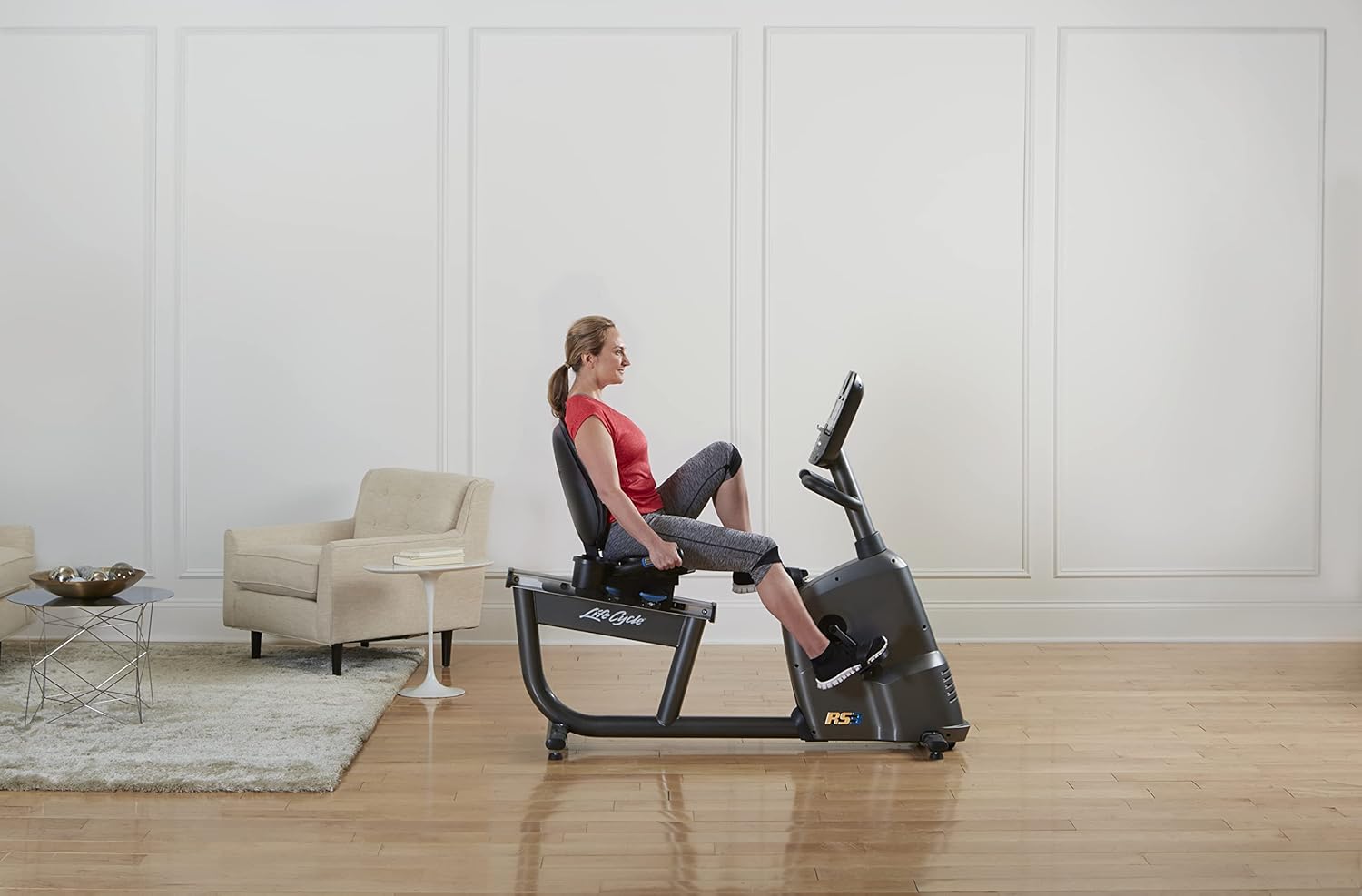 Life Fitness RS3 Recumbent Indoor Cycling Exercise Bike with Go Console