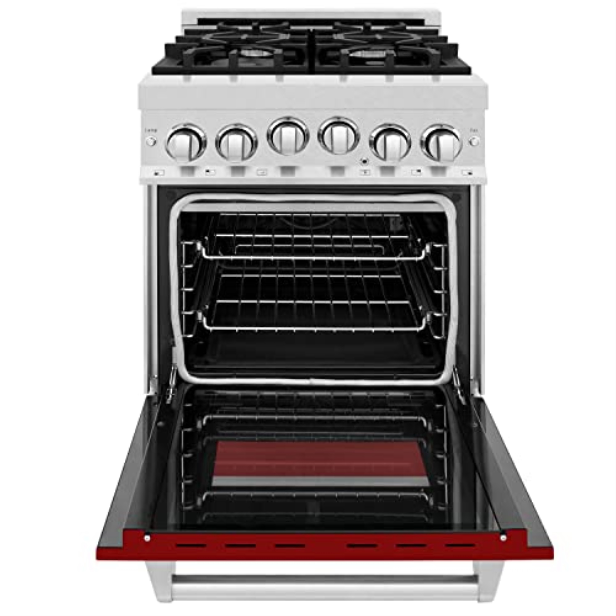 ZLINE 24" 2.8 cu. ft. Range with Gas Stove and Gas Oven in DuraSnow Stainless Steel and Red Gloss Door (RGS-RG-24)