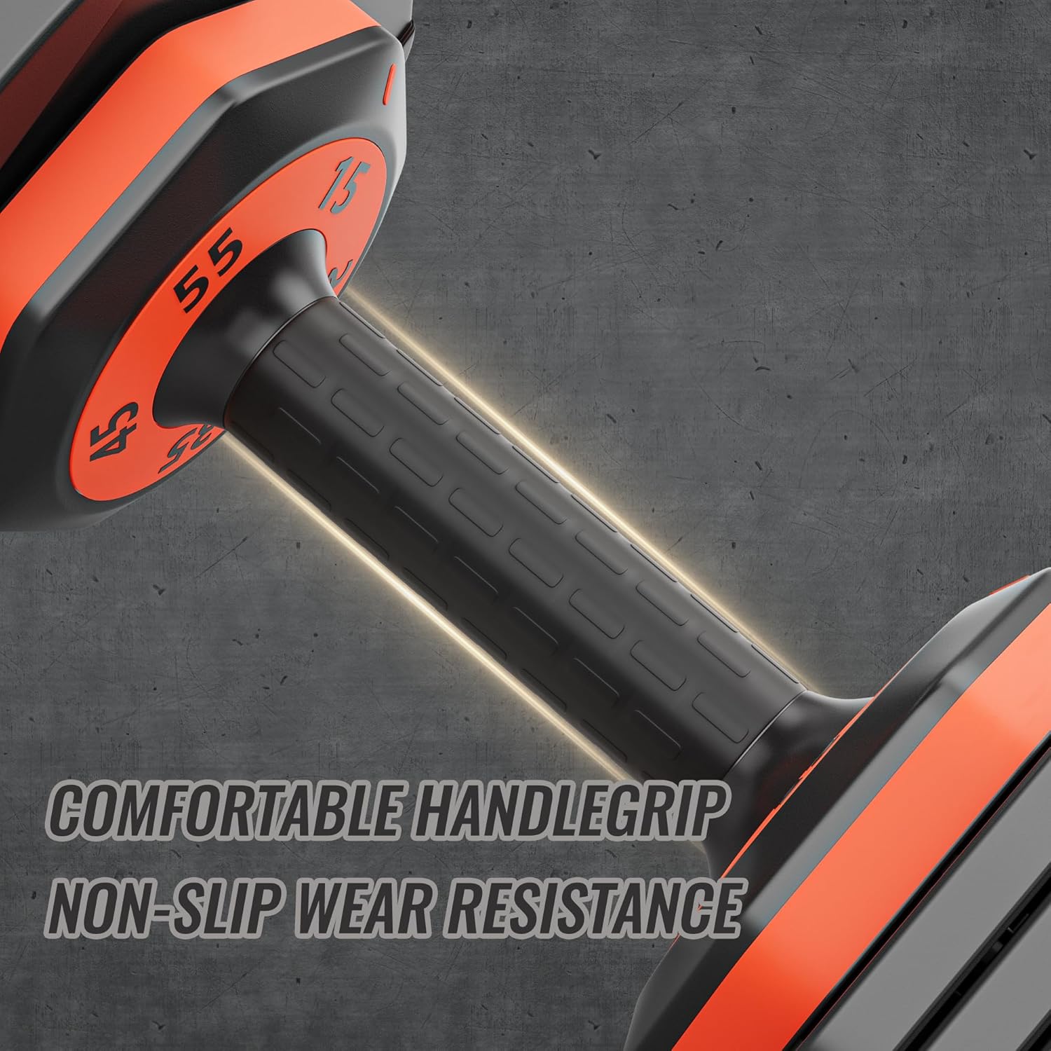 55LB 5 in 1 Single Adjustable Dumbbell Free Dumbbell Weight Adjust with Anti-Slip Metal Handle, Ideal for Full-Body Home Gym Workouts, Black