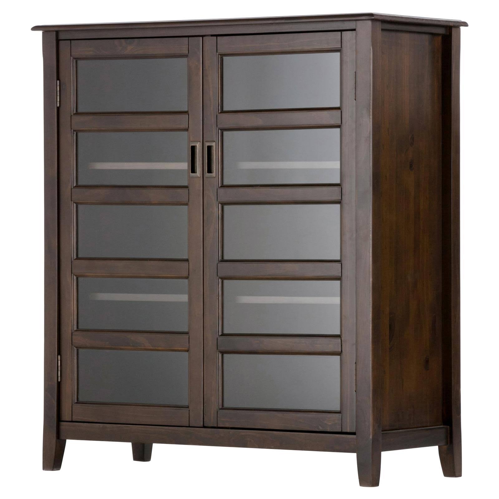 Brooklyn + Max Berkshire Pine Wood Glass Door Storage Cabinet