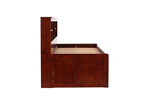 Discovery World Furniture Twin Bookcase Day Bed with 6 Drawers in Merlot Finish