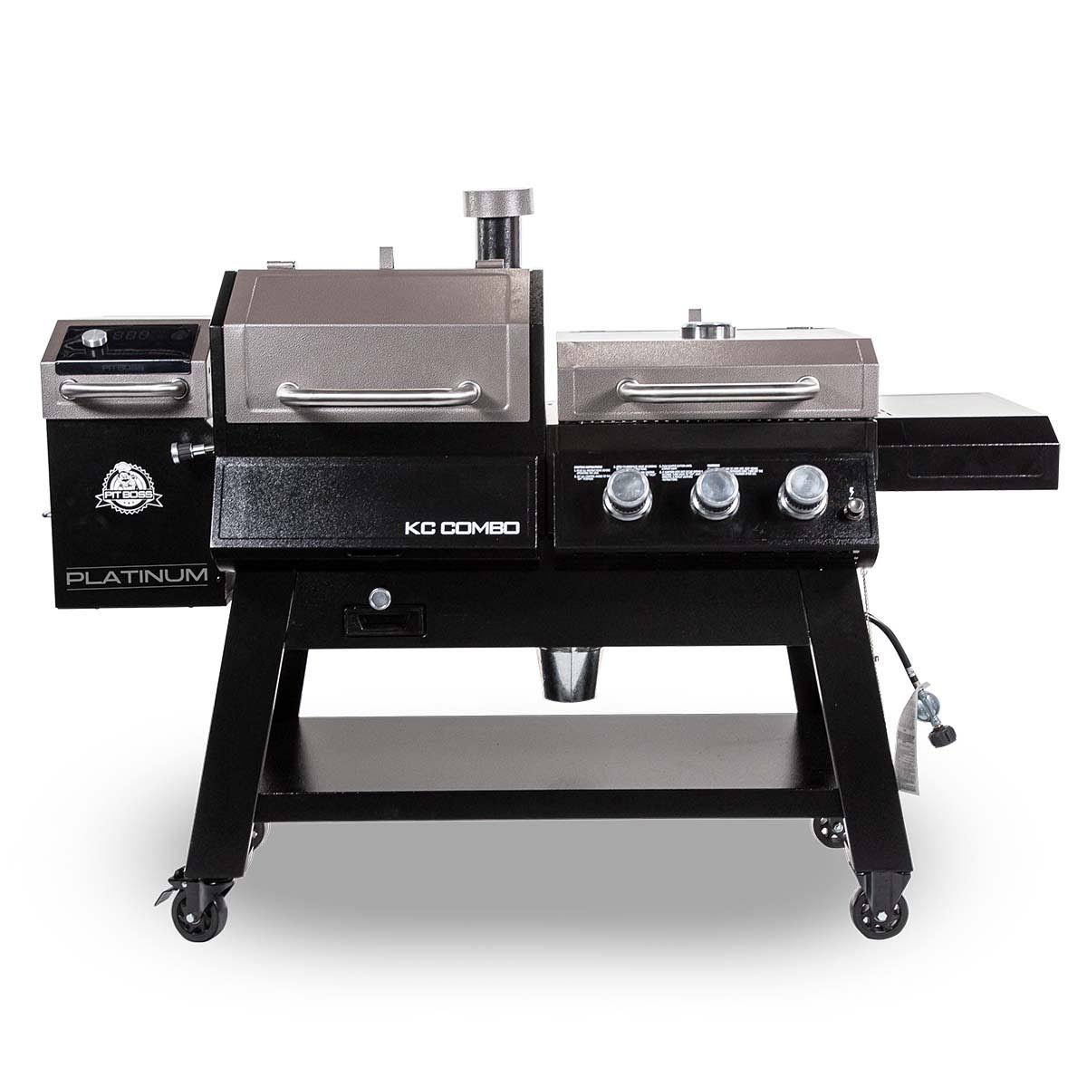 Pit Boss Platinum KC Combo, WiFi and Bluetooth Wood Pellet and GAS Grill, Black