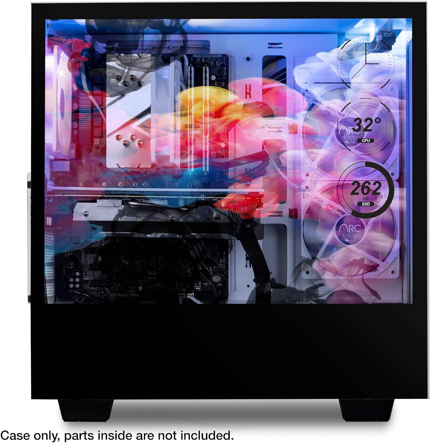 iBUYPOWER Snowblind S 19 Translucent Customizable Side-Panel LCD Display 1280 x 1024 Resolution Mid-Tower Desktop Computer Gaming Case 3 x 120 Millimeter Fans SECC Steel, White