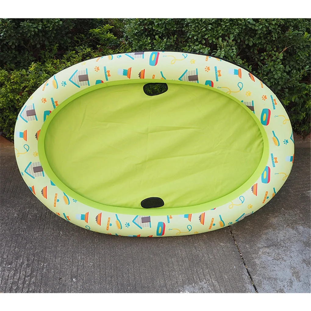 TureClos Pet Swimming Pool Raft Inflatable PVC Pool Raft with Printing Pattern Outdoor Water Playing Toy