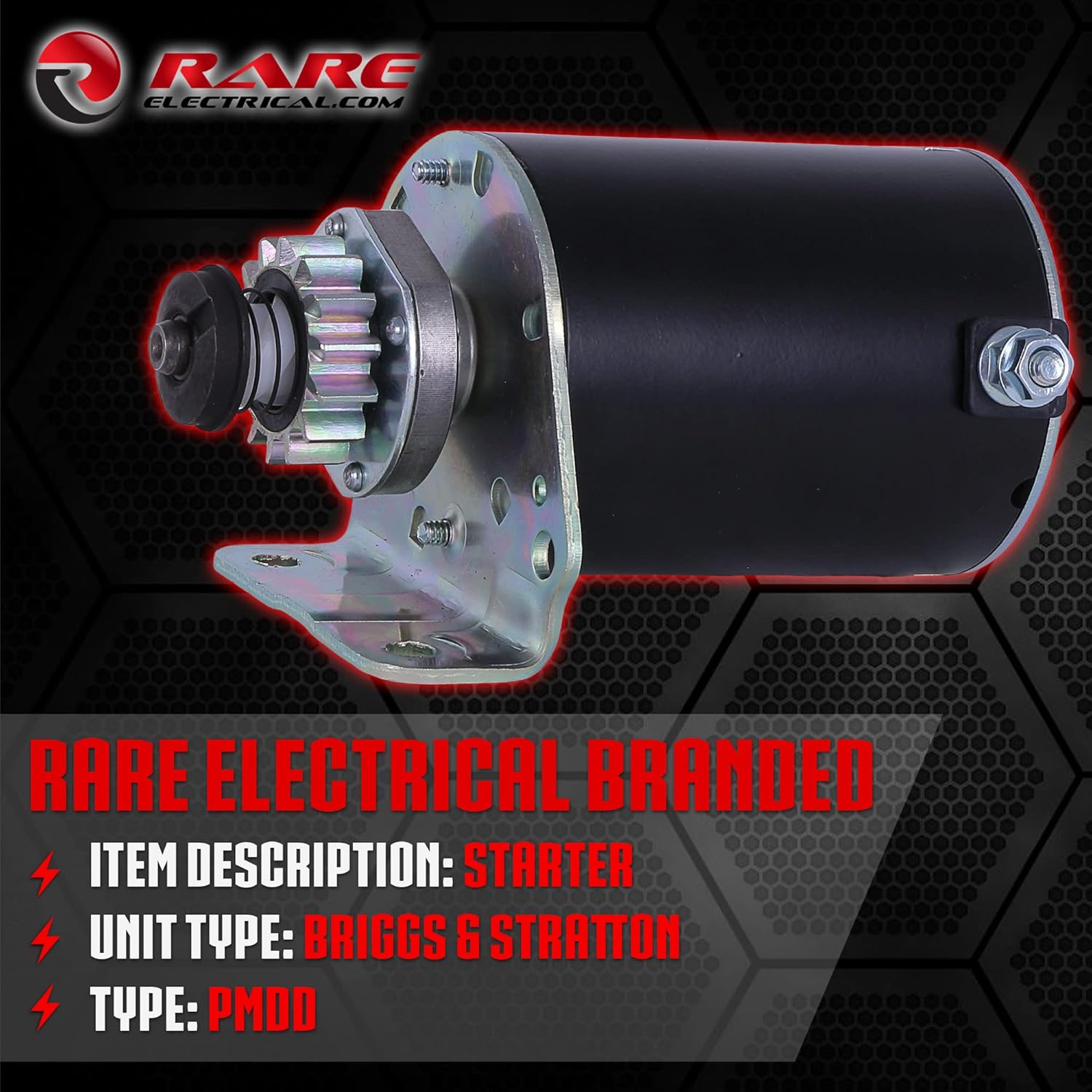 Rareelectrical New Cylinder Starter Motor Compatible With Briggs & Stratton 693551-14 Tooth, Craftsman Lawnmower Steel Flywheel, John Deere LG693551 - Briggs and Stratton Motors for Riding Mowers Pack of 2