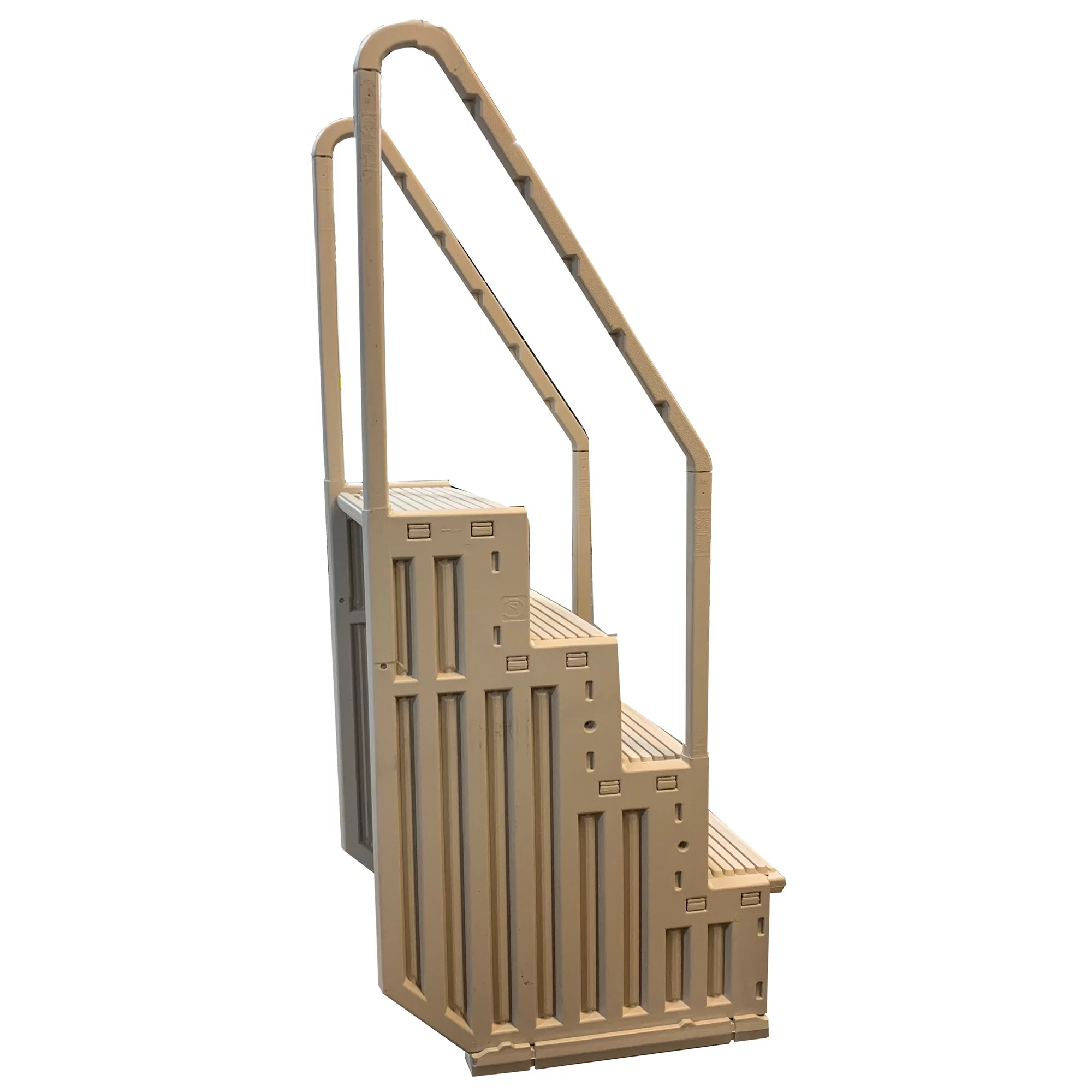 Confer Above Ground Swimming Pool Ladder 4 Stair Step System, Warm Gray