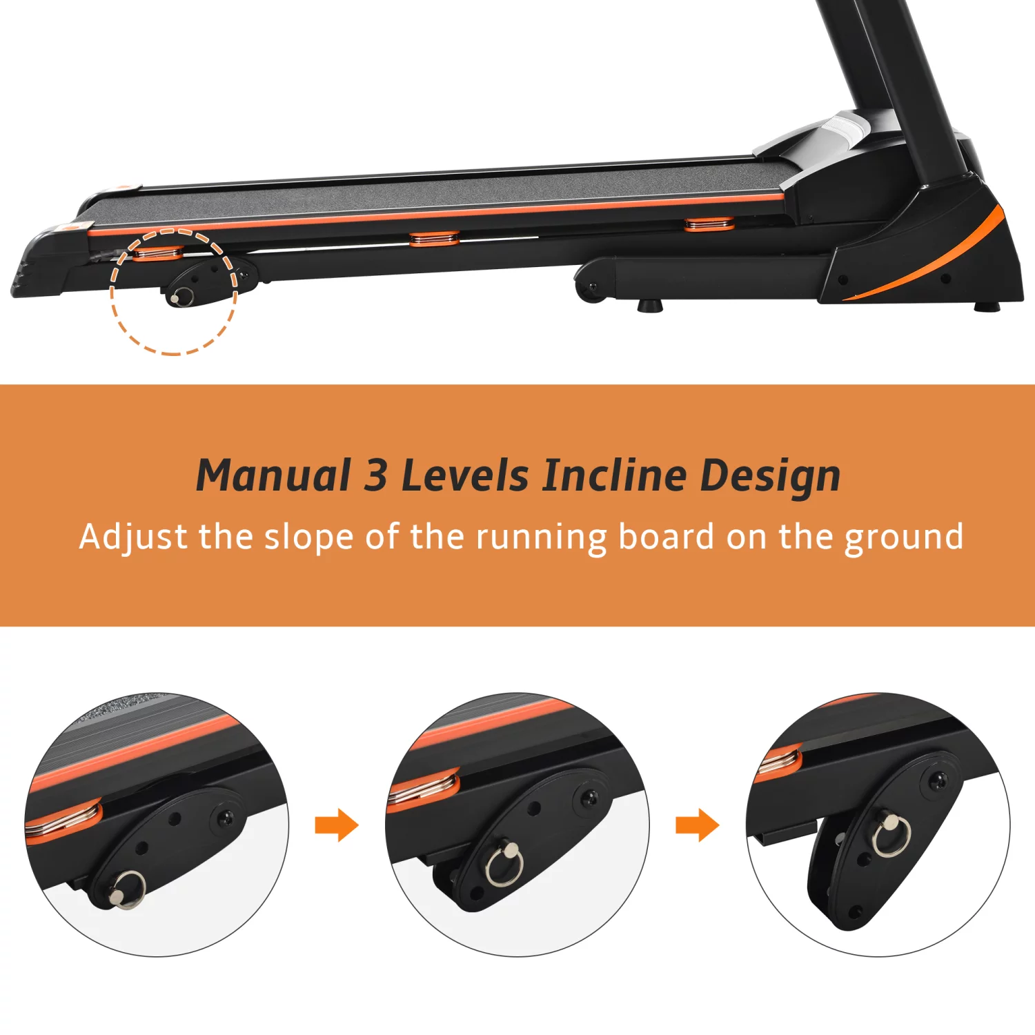 Folding 3.5 HP Treadmill 330 LB Capacity for Home, 15% Manual Incline Running Machine with & Strong Shock Absorption, Easy Assembly & Space Saver for Home Office Workout