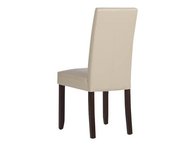 Simpli Home Acadian Faux Leather Parson Dining Chair - Satin Cream - Set of 2