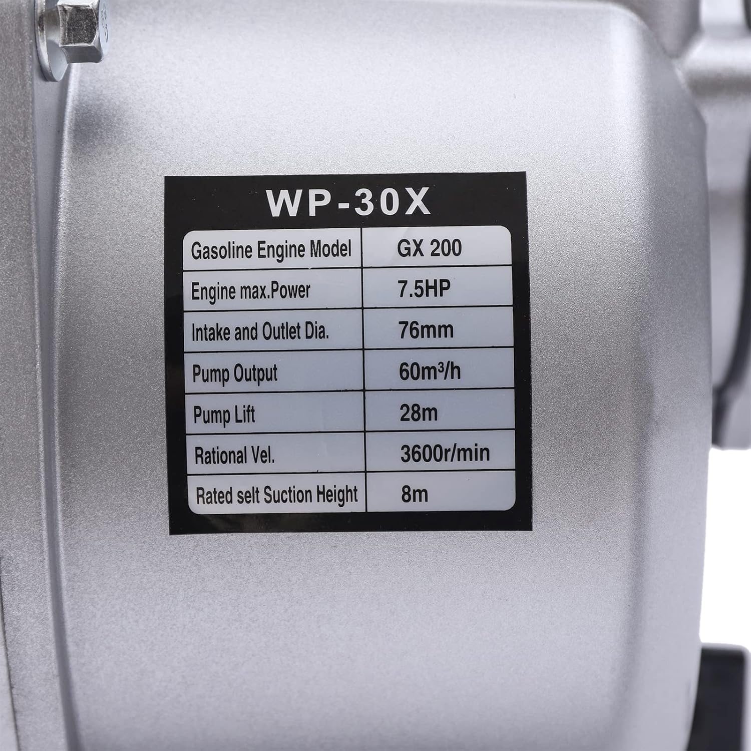 3 " Gasoline Water Pump 60m3/H 7.5 Hp Water Transfer Pondpump Semi Trash Farm Pump Motor Pump Self-Priming Semi-Trash Water Pump 3" Inlet & Outlet High Pressure Irrigation