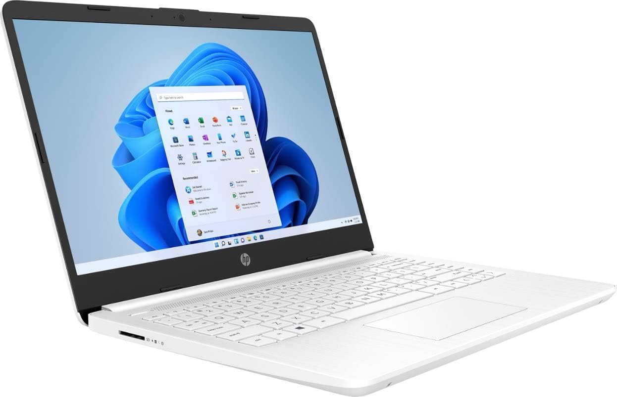HP Stream 14-inch HD Display Laptop, Intel Celeron N4020, 8GB RAM, 64 GB Storage, Windows 11 Home, Thin & Portable, 4K Graphics, One Year of Microsoft 365, Snowflake White