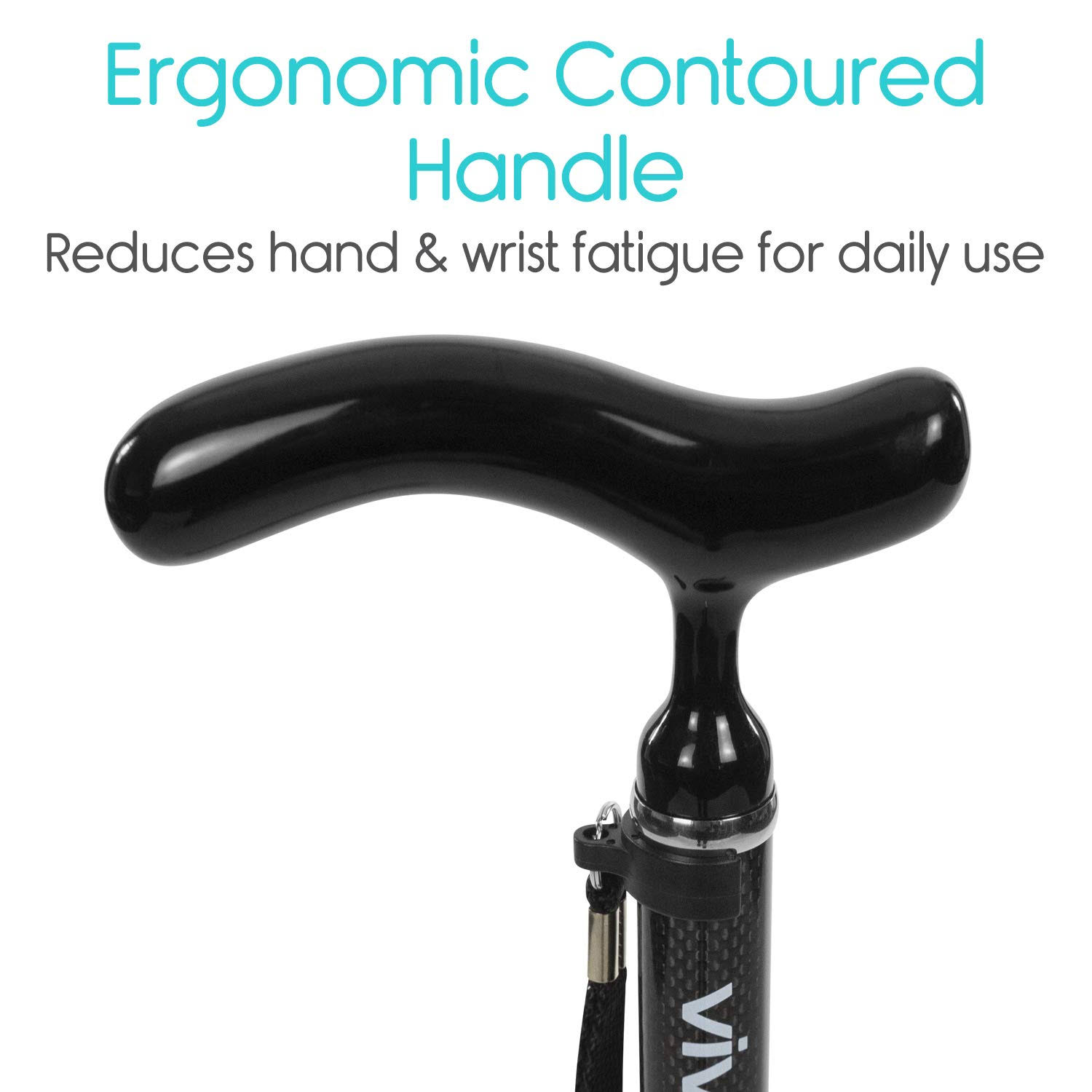 Vive Carbon Fiber Quad Cane - Ultra Lightweight Walking Stick