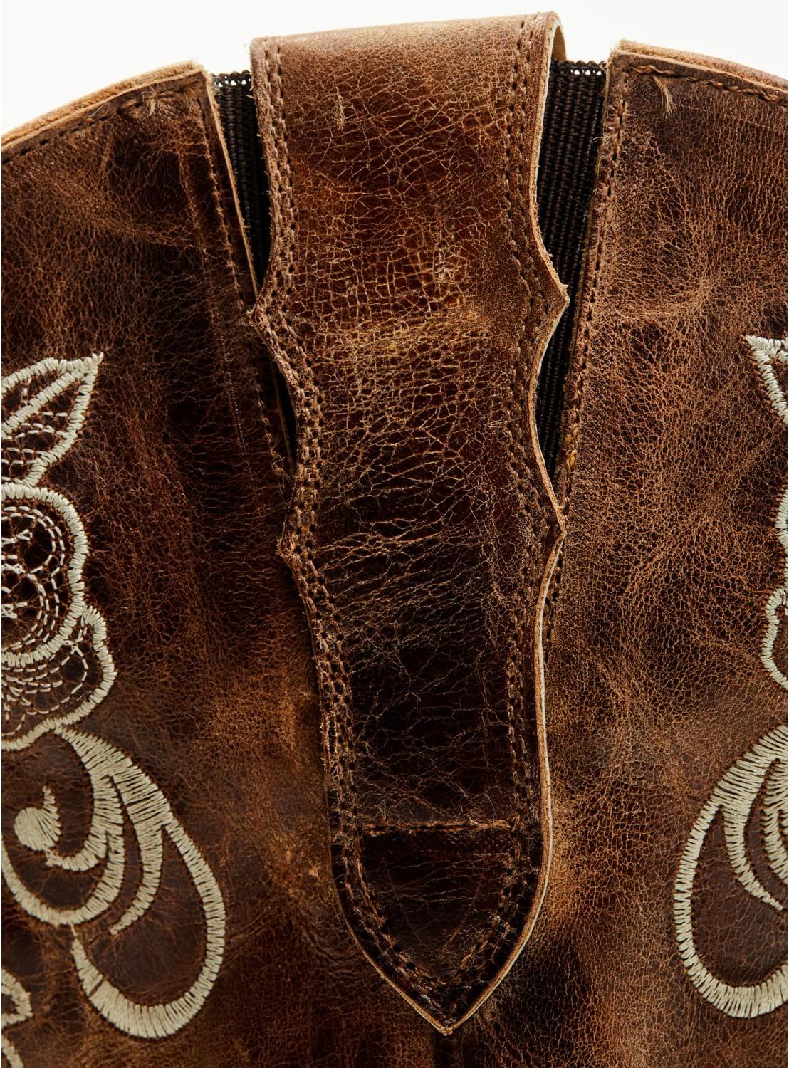 Shyanne Women's Lasy Floral Embroidered Western Boot Broad Square Toe Brown 8 M US