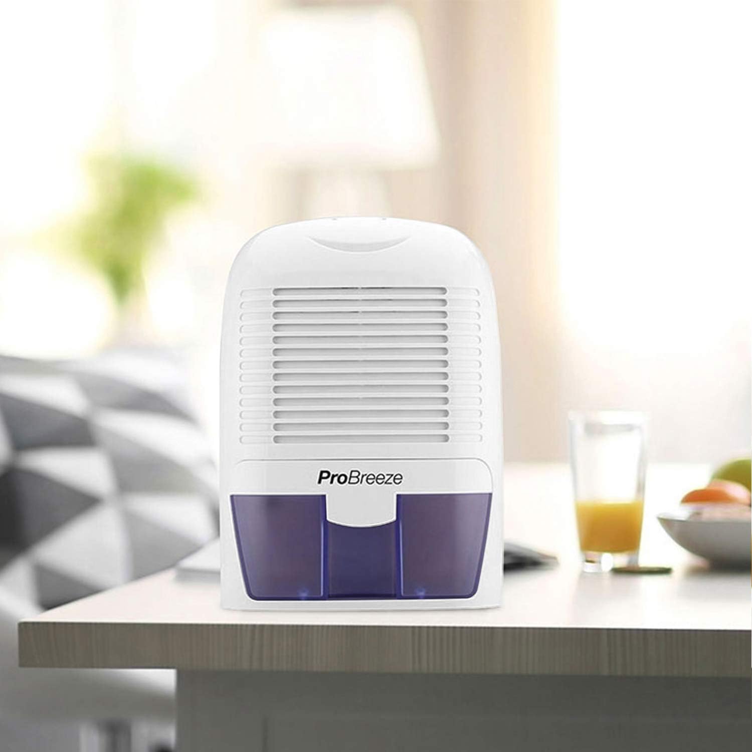 Pro Breeze Electric Mini Dehumidifier, 2200 Cubic Feet (250 sq ft), Compact and Portable for High Humidity in Home, Kitchen, Bedroom, Basement, Caravan, Office, Garage