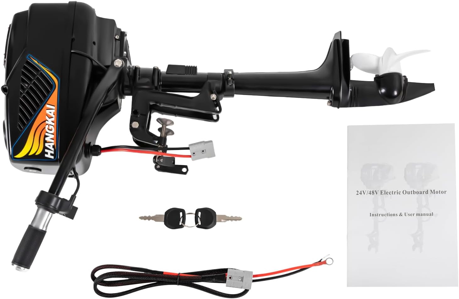 Short Shaft Electric Outboard Motor, Strong Power Trolling Boat Motor, 48V Fishing Boat Trolling Engine, 1200W Brushless Motor for Fishing Boats Kayak Small Boats