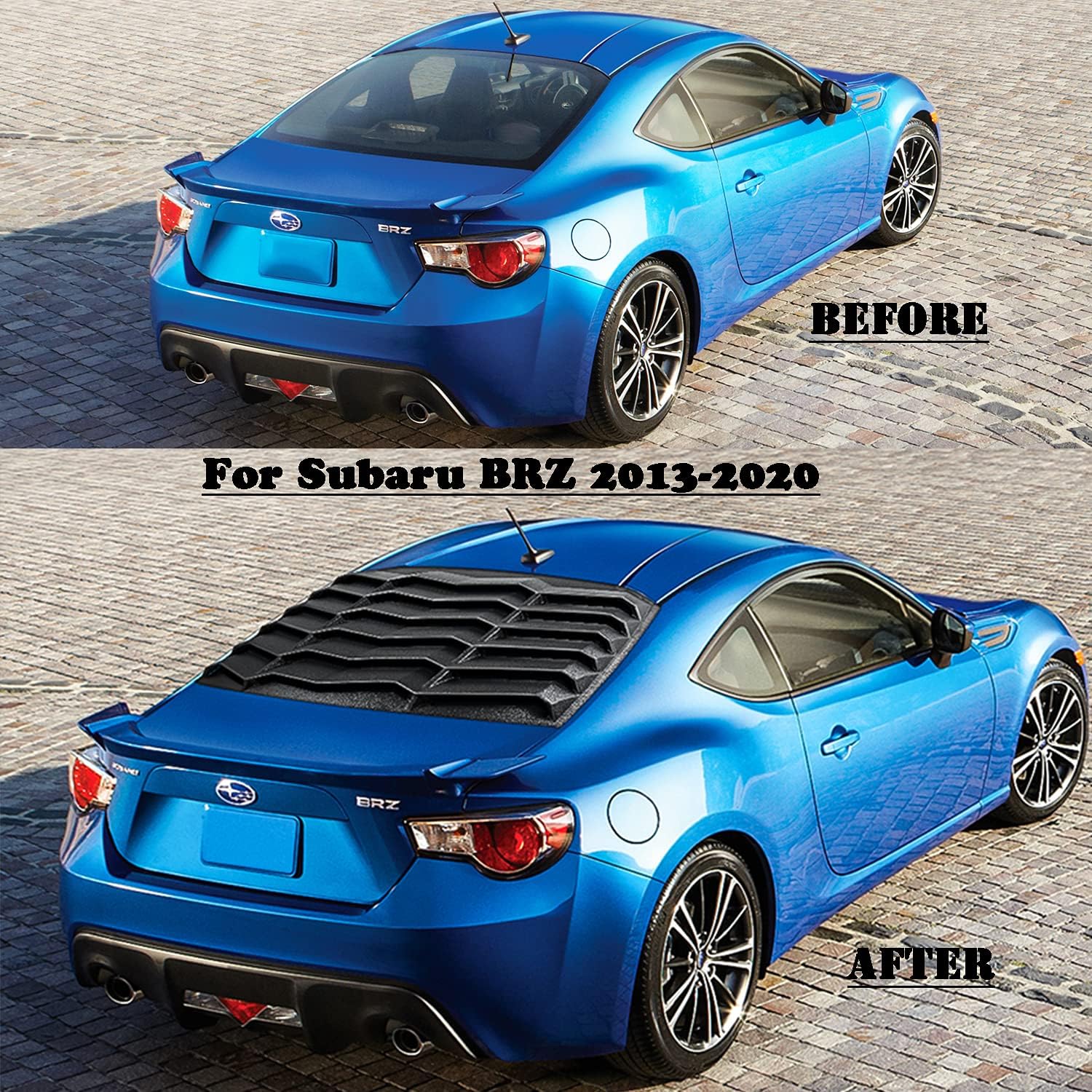 Rear Window Louver for Toyota GT86, Scion FR-S and Subaru BRZ 2013-2020 in GT Lambo Style ABS Matte Black Windshield Sunshade Cover