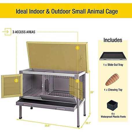 Aivituvin Outdoor Rabbit Hutch Upgrade with Metal Wire Pan AIR01-B - Pet Supplies online store