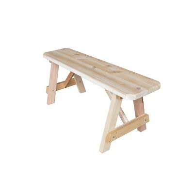 Guernsey Wood Bench Loon Peak Color: Unfinished, Size: 17x22 H x 44x22 W x 11x22 D