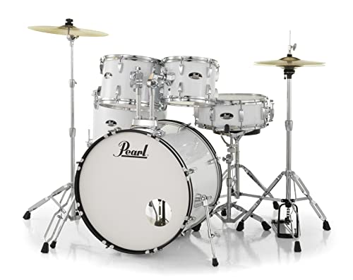 Pearl Roadshow Drum Set 4-Piece Complete Kit with Cymbals and Stands, Charcoal Metallic (RS584C/C706)