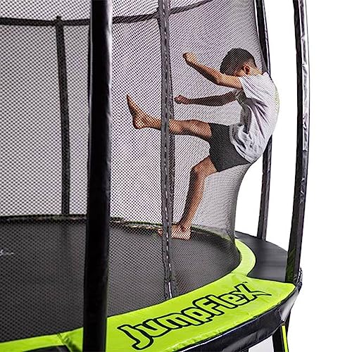 JumpFlex Trampoline Hero 12FT 14FT 15FT Round Outdoor Backyard Trampoline ASTM Approved with Net Safety Enclosure & Ladder Playset with Fast Assembly